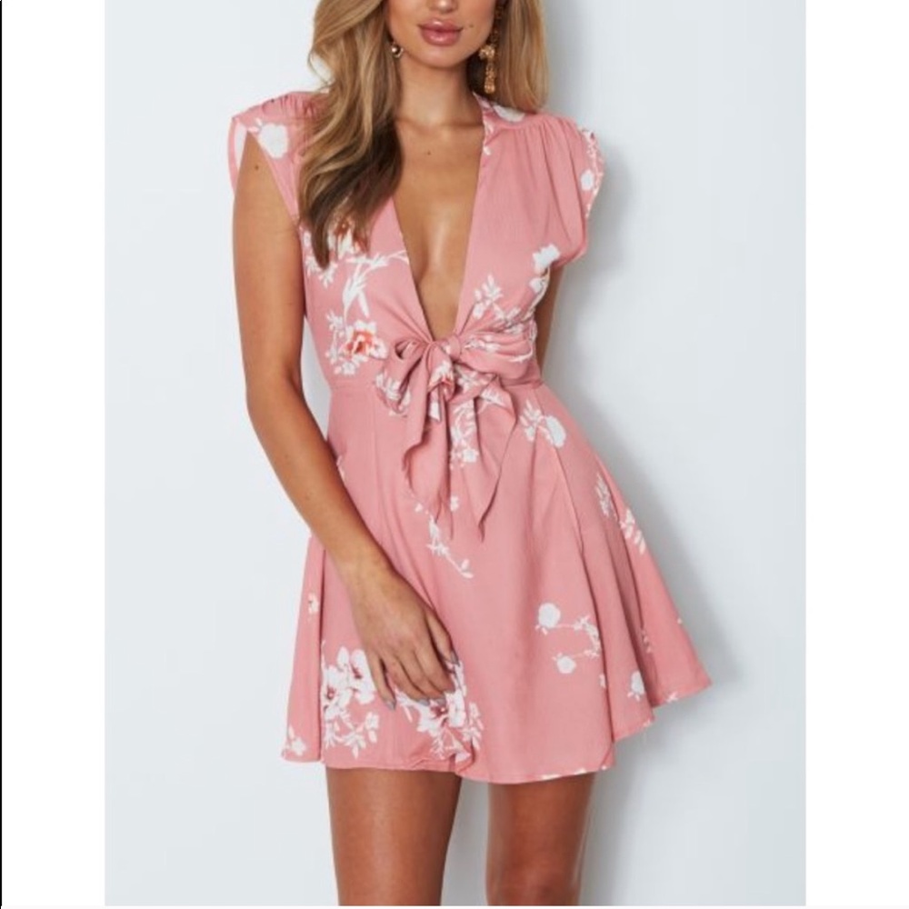 White Fox Boutique Tie Front Dress